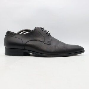 HUGO BOSS Brondor Derby Blucher Men's Size 10.5 D Black Leather Made in Italy
